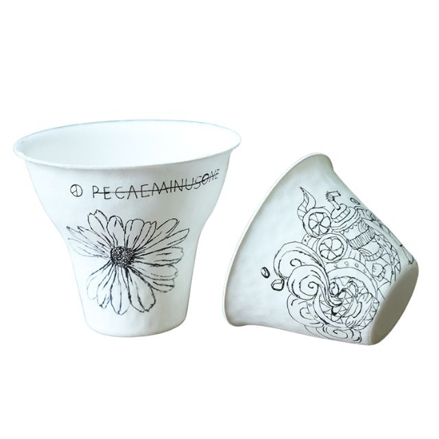 Vente en gros de gobelets en pâte moulés sur mesure avec impression