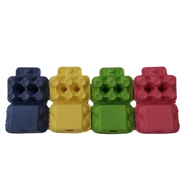 Vente en gros d'emballages de pulpe de plateau d'oeufs pressés à sec colorés