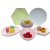 Assiettes à dîner biodégradables jetables en pâte de couleur personnalisées en gros